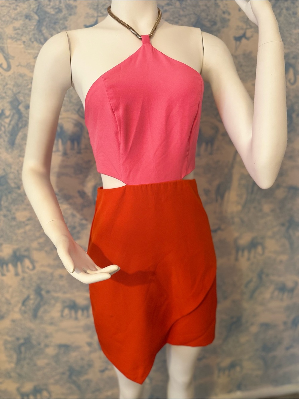 Summer Cocktail Wedding Guest Halter Mini Dress S • worn once - Picture 4 of 6